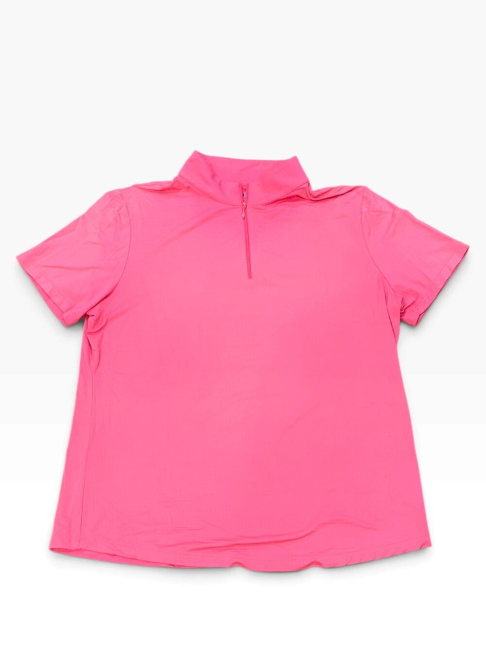 IBKUL Short Sleeve Quarter Zip Bright Pink UPF Golf Shirt XXL Performance